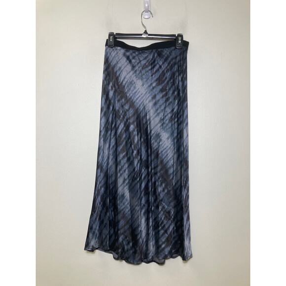 Rails Black and Blue Satin Bias Midi Skirt Sz S - Picture 1 of 2